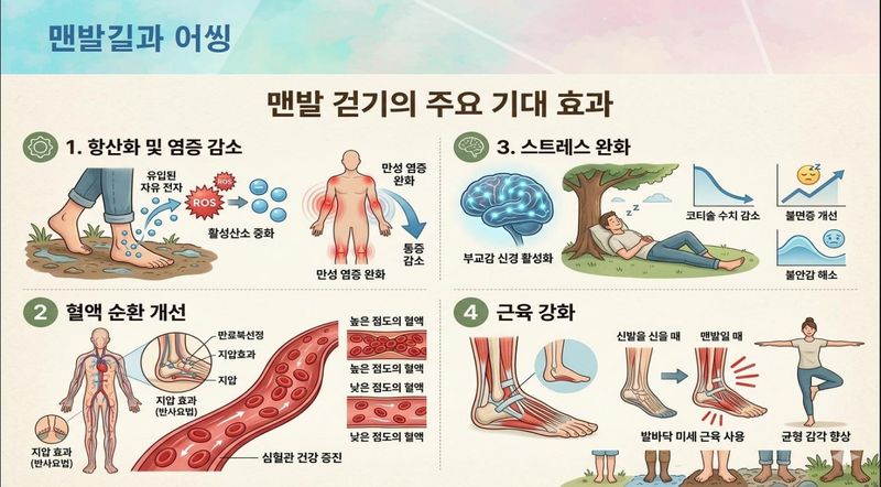 맨발길 걷기 효과. 울산시 보건환경연구원 제공
