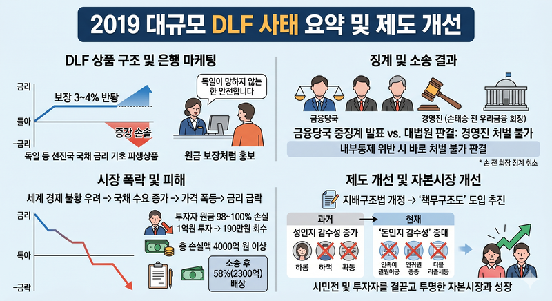 대규모 투자자 손실이 발생했던 DLF 사태 요약. 제미나이 생성 이미지=이환주 기자