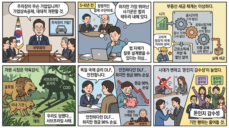 "가장 완벽한 사기는 법과 제도 위에 있다" 기사 요약. 제미나이 생성 이미지=이환주 기자