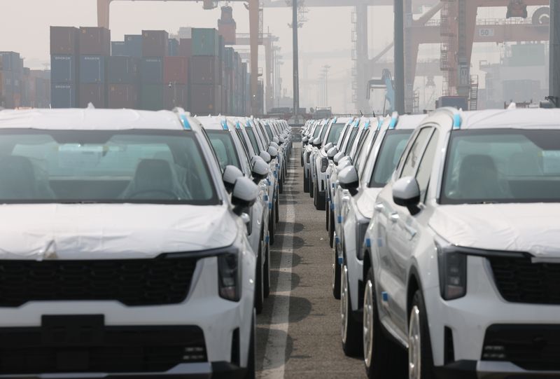 지난 3일 경기 평택시 포승읍 기아 평택항 전용부두에 기아 중형 SUV '쏘렌토'가 세워져 있는 모습(자료사진). 2026.4.3 ⓒ 뉴스1 김영운 기자