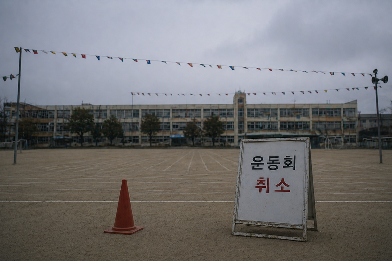 챗GPT로 생성한 운동회 취소 이미지