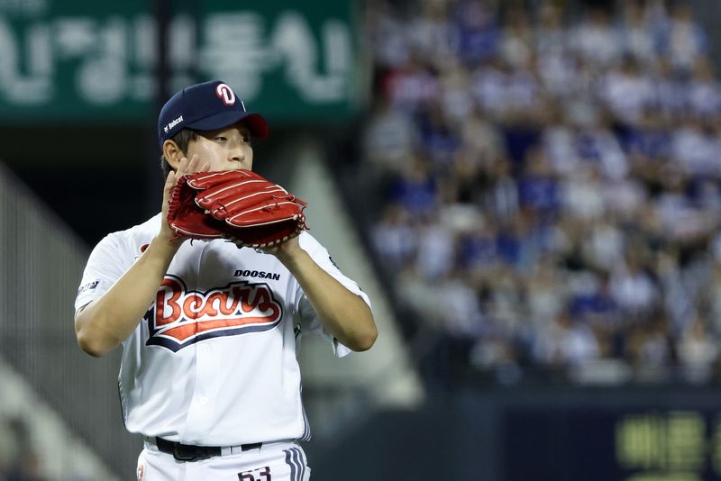 두산 마무리 김택연.뉴스1