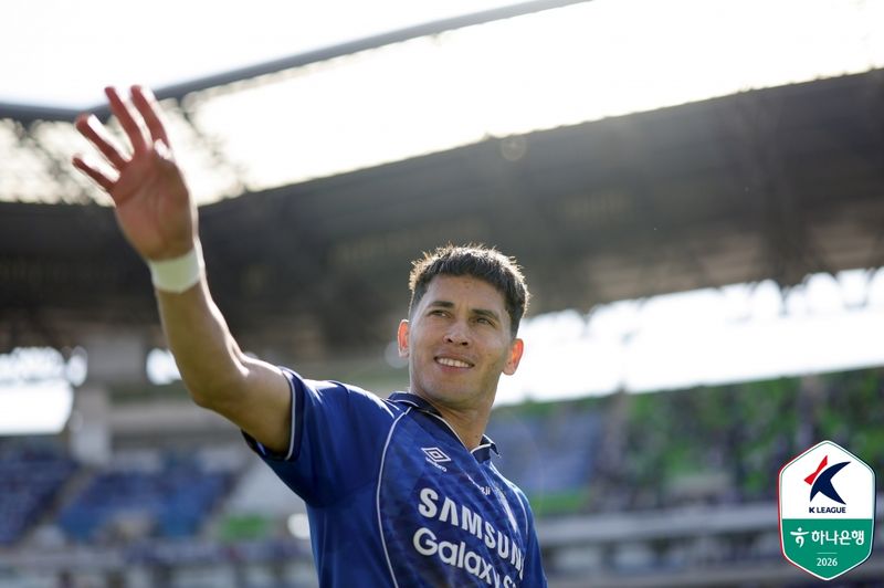 [서울=뉴시스] 프로축구 K리그2 수원 삼성의 헤이스. (사진=한국프로축구연맹 제공) *재판매 및 DB 금지 /사진=뉴시스