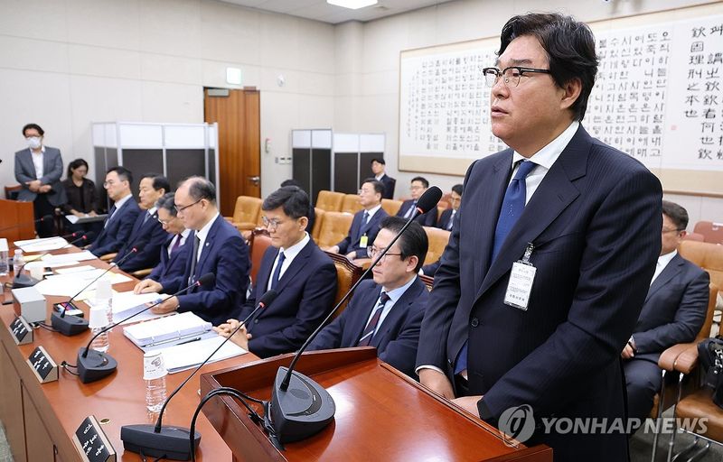 '조작기소 국정특위' 종합 청문회 출석한 김성태 (출처=연합뉴스)