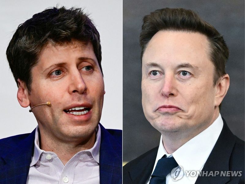 법정에서 맞서고 있는 샘 올트먼과 일론 머스크(오른쪽) 연합뉴스