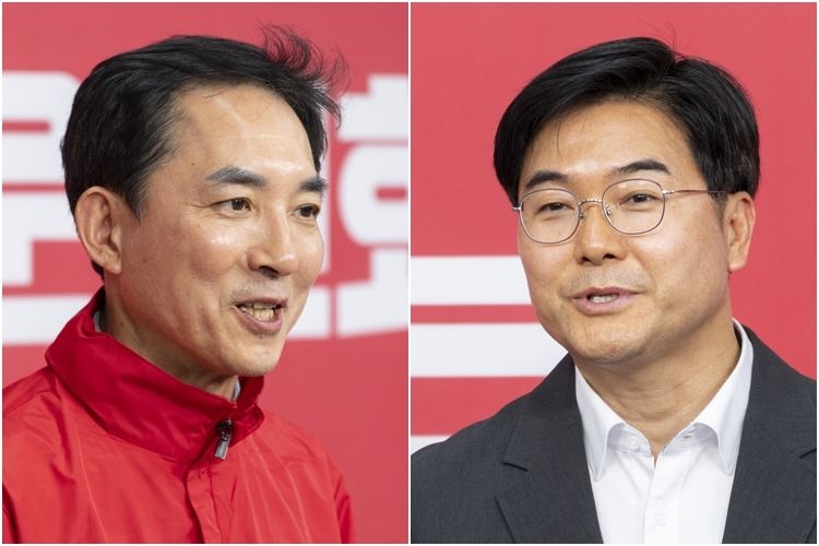 부산 북갑 경선하는 박민식 전 국가보훈부 장관(왼쪽)과 이영풍 전 KBS 기자 (출처=연합뉴스)