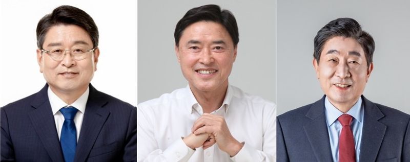 횡성군수 선거에 도전하는 더불어민주당 장신상 후보, 국민의힘 임광식 후보, 무소속 김명기 후보(사진 왼쪽부터). 뉴시스
