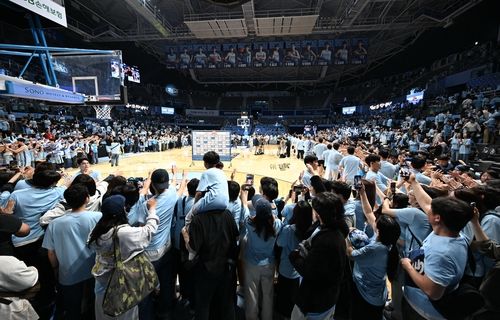 환호하는 프로농구 고양 소노 홈 팬들 (출처=연합뉴스)