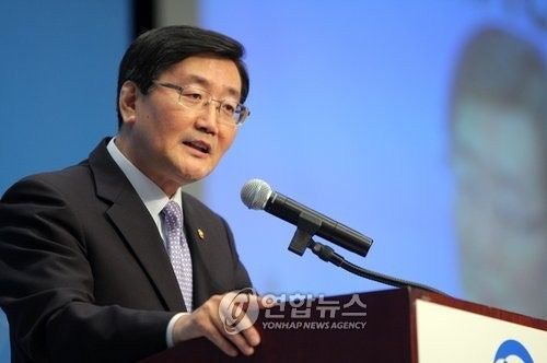 초대 금융위원장 시절 전광우 이사장이 연설하고 있는 모습. 연합뉴스