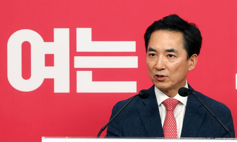 부산 북갑 국회의원 보궐선거 국민의힘 후보로 선출된 박민식 전 국가보훈부 장관이 지난 5일 서울 여의도 중앙당사에서 열린 기자간담회에서 인사말을 하고 있다. 2026.5.5 ⓒ 뉴스1 황기선 기자