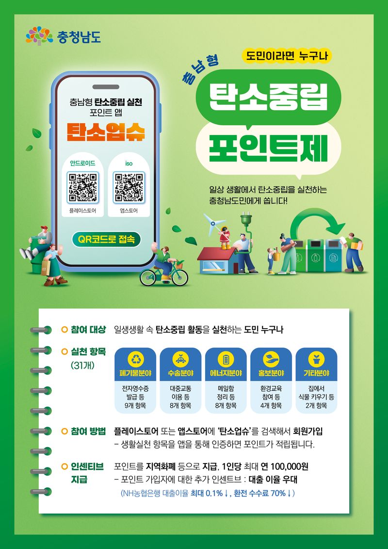 충남형 탄소중립포인트제 '탄소업슈' 포스터