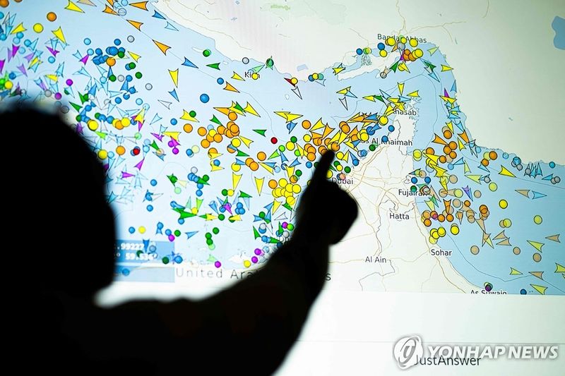 호르무즈 해협에 고립된 선박들의 현황. 연합뉴스