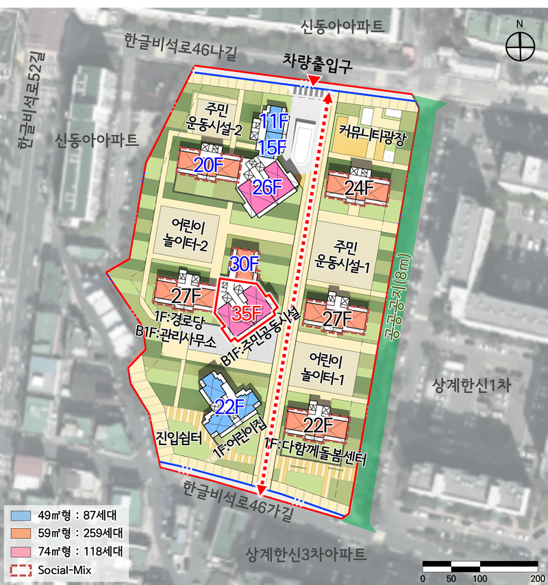 서울 노원구 상계한신3차 배치도. 서울시 제공