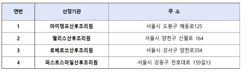 서울형 산후조리원. 서울시 제공