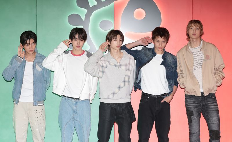 그룹 코르티스(CORTIS) 건호(왼쪽부터)와 성현, 주훈, 제임스, 마틴 ⓒ 뉴스1 권현진 기자