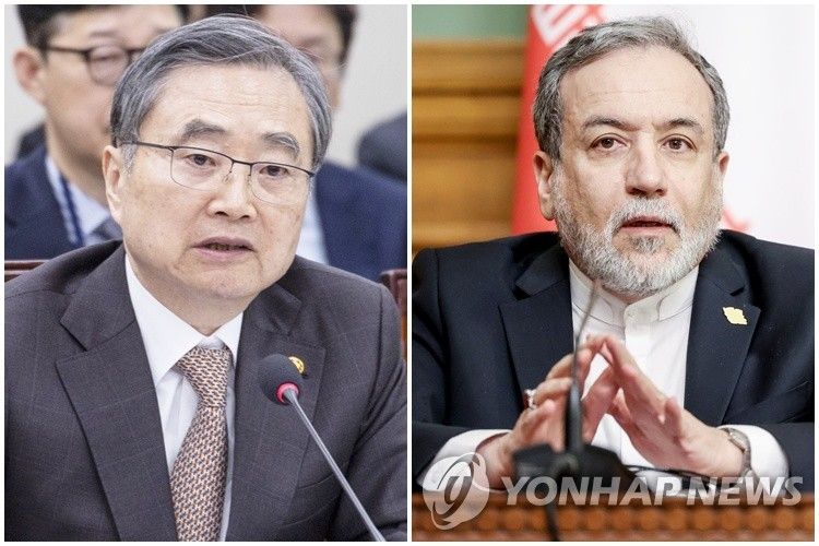 조현 외교부 장관(왼쪽)과 아바스 아라그치 이란 외무부 장관 (출처=연합뉴스)