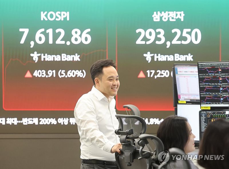 삼성전자 주가 '방긋' (출처=연합뉴스)