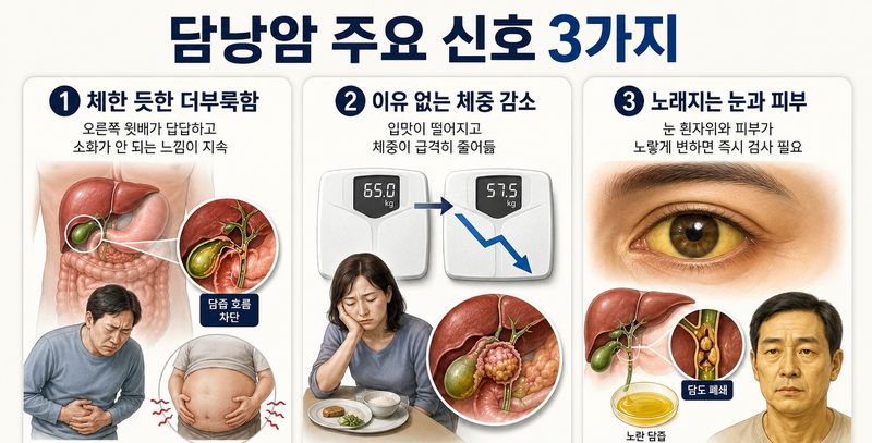 담낭암의 주요 신호는 오른쪽 상복부의 둔한 통증과 체중 감소, 황달 등이 있다. 기사의 이해를 돕기 위해 AI를 활용해 제작한 인포그래픽. /사진=ChatGPT
