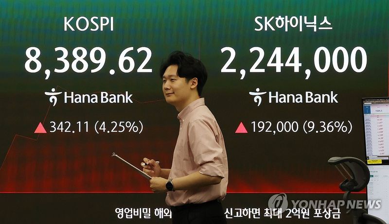 계속 오르는 SK하이닉스 주가 (출처=연합뉴스)