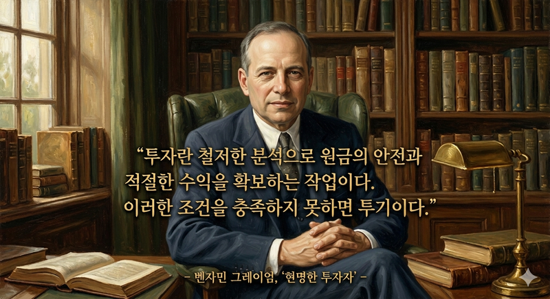 벤자민 그레이엄 삽화. 현명한 투자자 개정4판 P 26~27 원문. 제미나이 생성 이미지