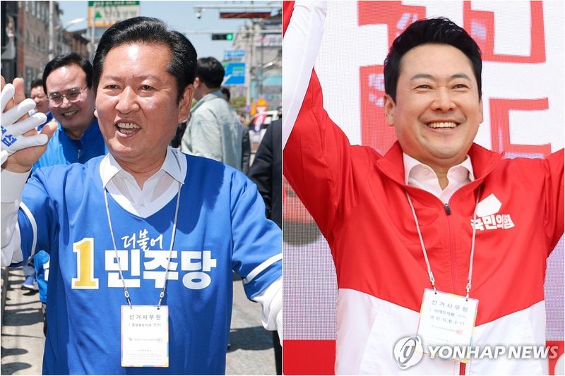 지원 유세 나선 정청래·장동혁 위원장 (출처=연합뉴스)