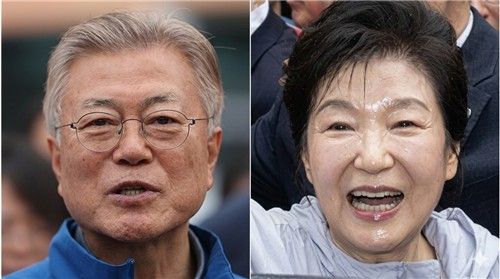 문재인(왼쪽) 전 대통령과 박근혜 전 대통령 (출처=연합뉴스)