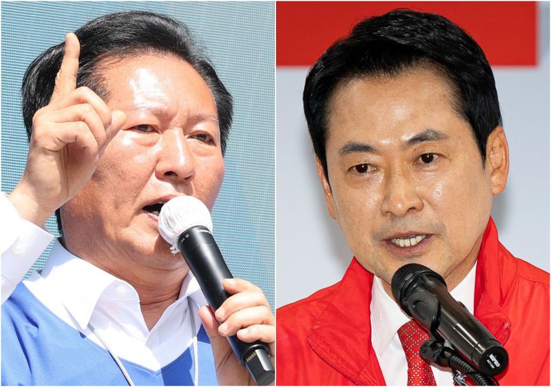 정청래 더불어민주당 대표(왼쪽)와 장동혁 국민의힘 대표. 뉴스1