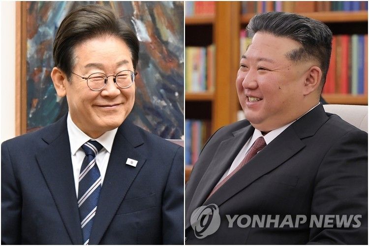 이재명 대통령(왼쪽)과 김정은 북한 국무위원장 (출처=연합뉴스)