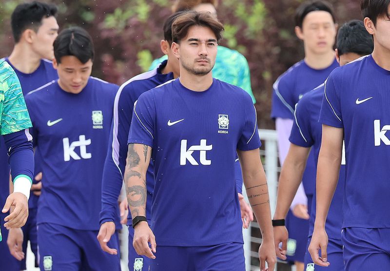대한민국 축구대표팀 옌스 카스트로프가 29일(현지시간) 미국 유타주 헤리먼에 위치한 자이언스뱅크 트레이닝센터에서 훈련에 나서고 있다. 2026.5.30 ⓒ 뉴스1 임세영 기자