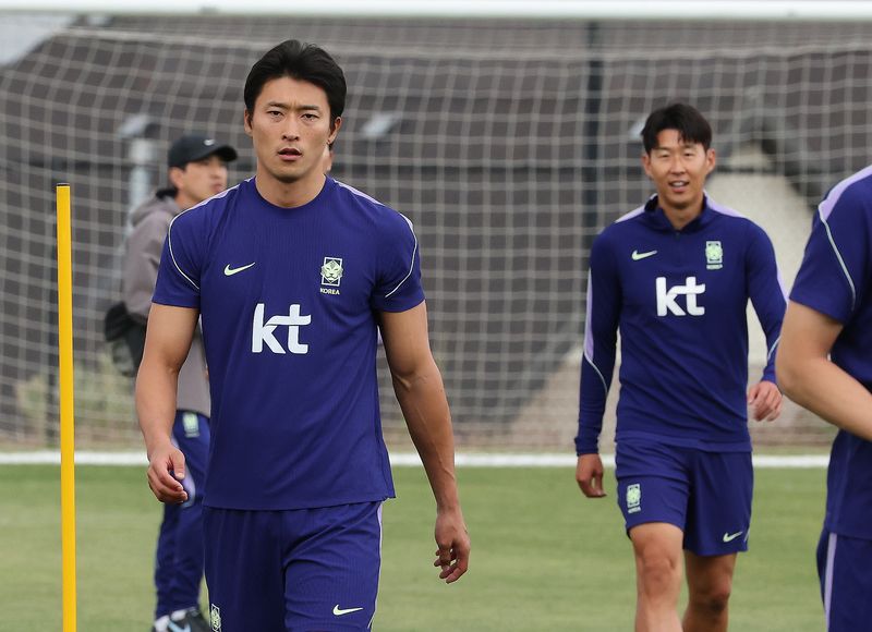 대한민국 축구대표팀 조규성, 손흥민이 29일(현지시간) 미국 유타주 헤리먼에 위치한 자이언스뱅크 트레이닝센터에서 훈련을 하고 있다. 2026.5.30 ⓒ 뉴스1 임세영 기자