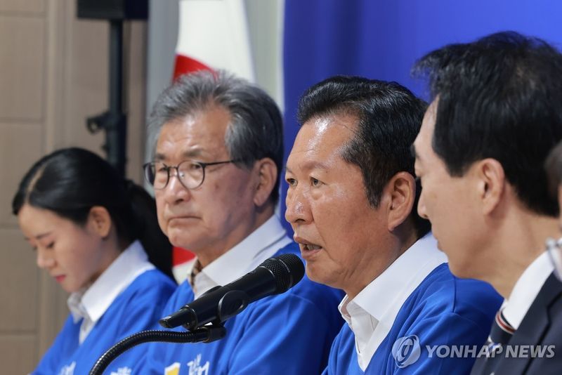 발언하는 정청래 총괄상임선거대책위원장 (출처=연합뉴스)