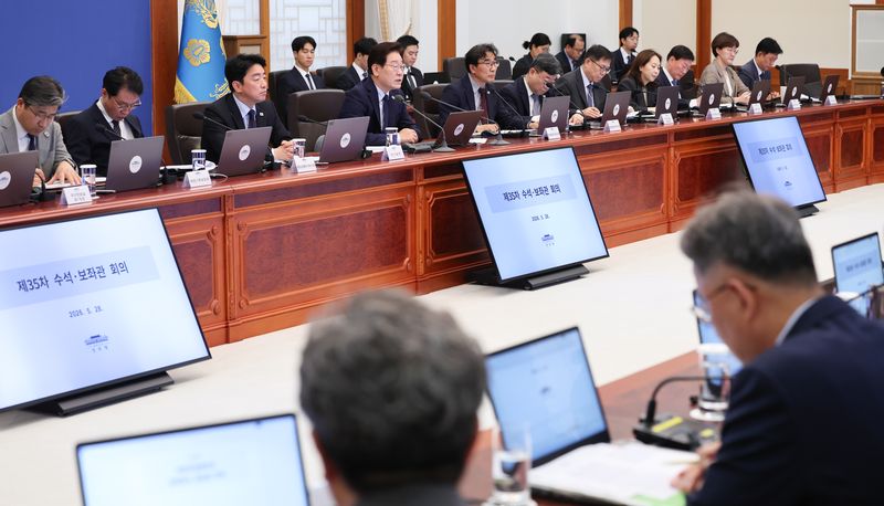 이재명 대통령이 28일 청와대에서 열린 수석보좌관회의에서 발언하고 있다. 2026.5.28 ⓒ 뉴스1 이재명 기자