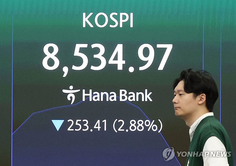 하락세로 전환한 코스피 (출처=연합뉴스)