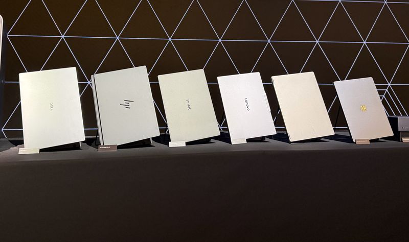 엔비디아 'N1X' 칩이 탑재된 인공지능(AI) 노트북 'RTX 스파크' 라인업. 왼쪽부터 델 XPS 16, HP OmniBook 울트라 16, 에이수스 ProArt P16, 레노보 요가 프로 9n, 마이크로소프트 서피스 랩톱 울트라. 사진=최혜림 기자