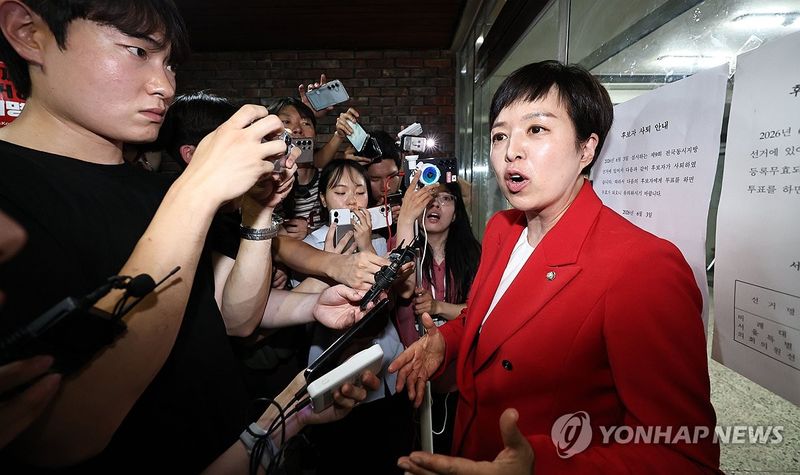 상황에 대해 설명하는 김은혜 의원 (출처=연합뉴스)