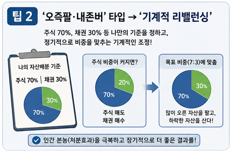 오르자 마자 파는 성향의 투자자에게 필요한 '기계적 리밸런싱'. 챗GPT 생성 이미지