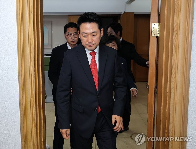 중앙선거관리위원장 면담 마친 장동혁 대표 (출처=연합뉴스)