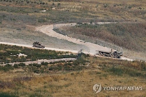 레바논 남부에 투입된 이스라엘군 차량들 (출처=연합뉴스)