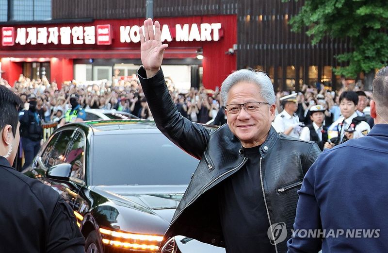 젠슨 황, '삼겹살 먹으러 왔어요' (출처=연합뉴스)