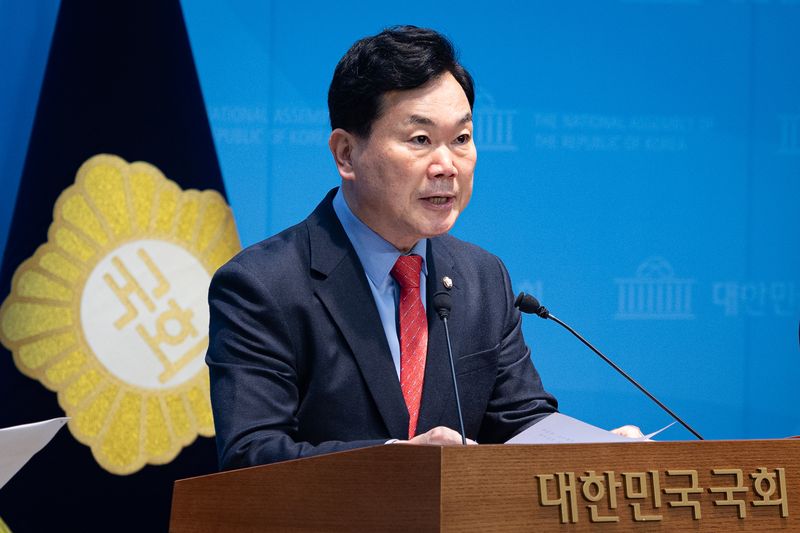 김승수 국민의힘 야당탄압 가짜뉴스감시특별위원장이 7일 서울 여의도 국회 소통관에서 더불어민주당 서영교 의원 대북송금 발언 관련 기자회견을 하고 있다. 2026.4.7 ⓒ 뉴스1 유승관 기자