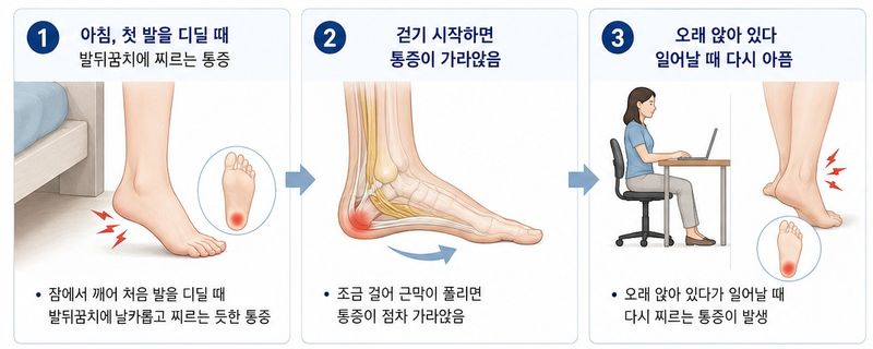 족저근막염의 주요 증상 세 가지. /사진=파이낸셜뉴스 [AI생성 이미지 - ChatGPT]