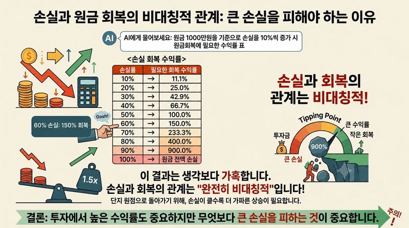 큰 손실을 피해야 하는 이유. 제미나이 생성 이미지