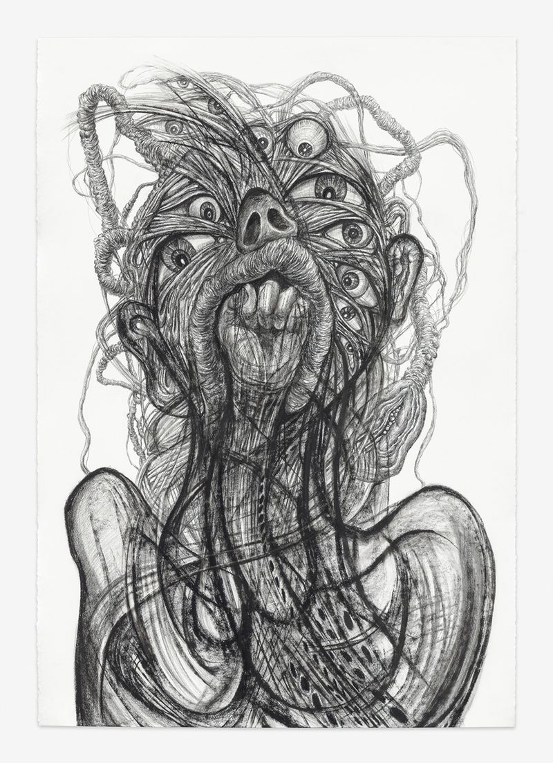 장파 〈Drawing for Gore Deco #8〉 2026 Charcoal on paper 112 x 76 cm Courtesy of the artist and Kukje Gallery 사진: 안천호 이미지 제공: 국제갤러리 *재판매 및 DB 금지