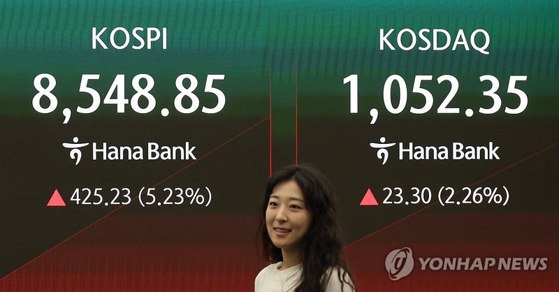 종전 합의에 5% 급등 출발한 코스피 (출처=연합뉴스)
