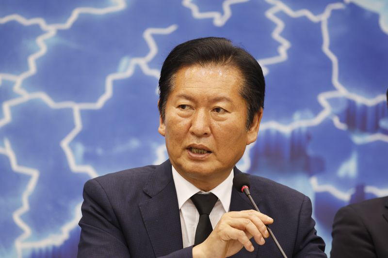 정청래 더불어민주당 대표가 12일 오전 광주시 김대중컨벤션센터에서 열린 민주당 전남광주현장 최고위원회의에서 모두발언을 하고 있다. 2026.6.12 ⓒ 뉴스1 김태성 기자