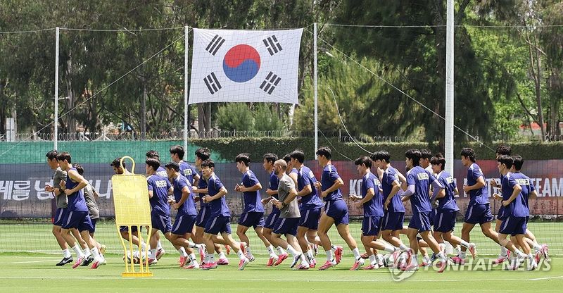 완전체로 훈련하는 축구 대표팀 (출처=연합뉴스)