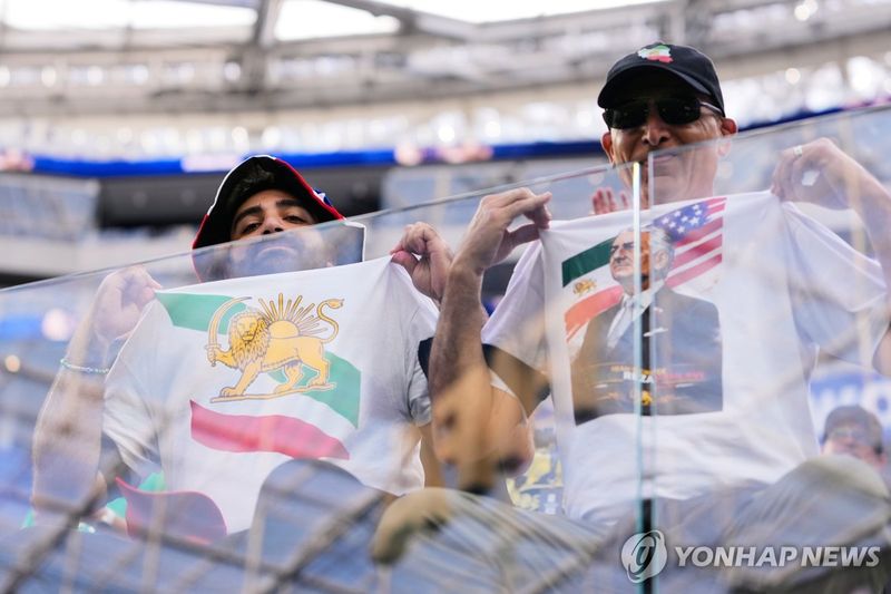 '사자와 태양' 문양이 새겨진 티셔츠를 입은 월드컵 관람객 (출처=연합뉴스)