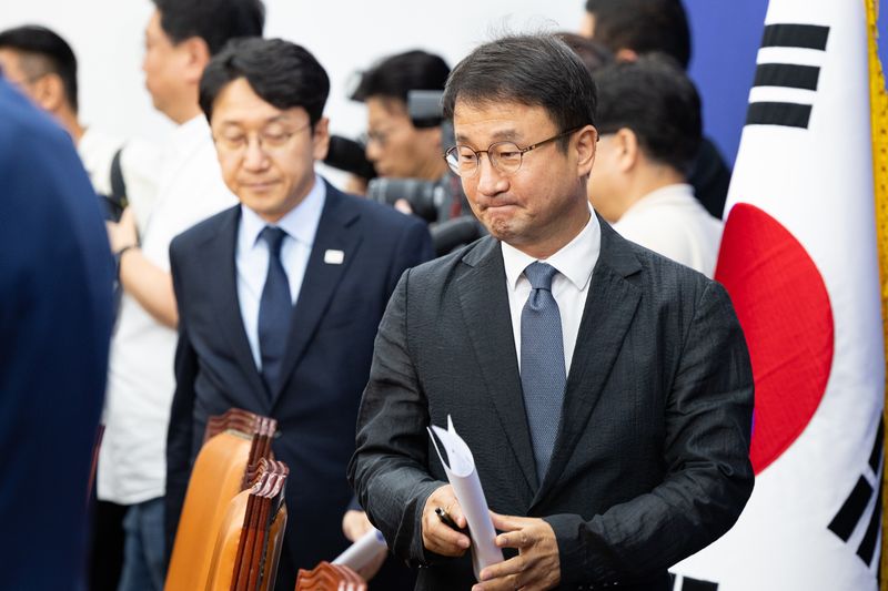 한병도 더불어민주당 원내대표가 23일 서울 여의도 국회에서 열린 원내대책회의에 참석하고 있다. 2026.6.23 ⓒ 뉴스1 유승관 기자