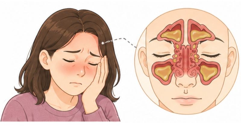 부비동염은 뺨, 이마, 눈 주위의 빈 공간(부비동)에 염증이 생겨 고름이 차는 질환이다./사진=파이낸셜뉴스 [AI생성 이미지 - ChatGPT]