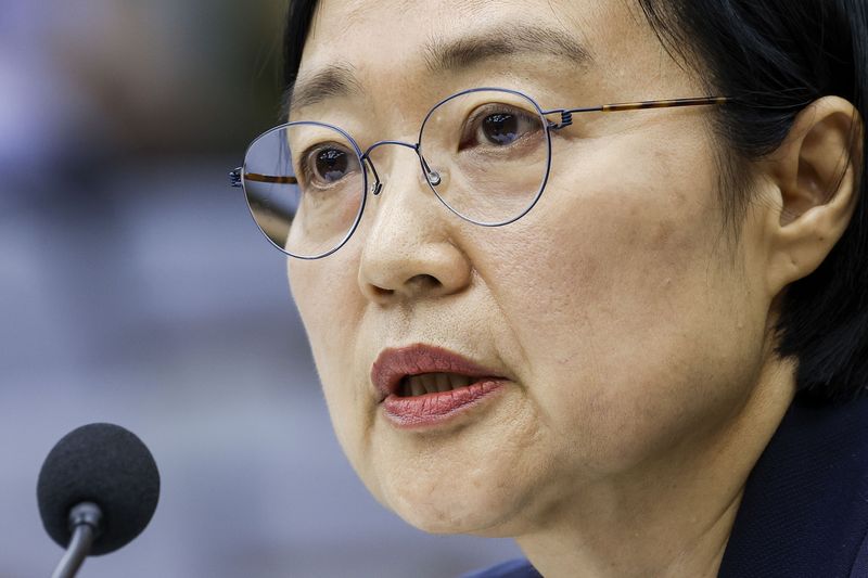 한성숙 국무총리 후보자가 25일 서울 여의도 국회에서 열린 인사청문회에서 질문에 답하고 있다. 2026.06.25. /사진=뉴시스화상